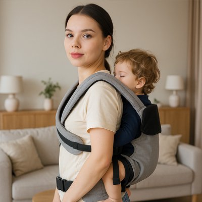 Porte bébé physiologique gris