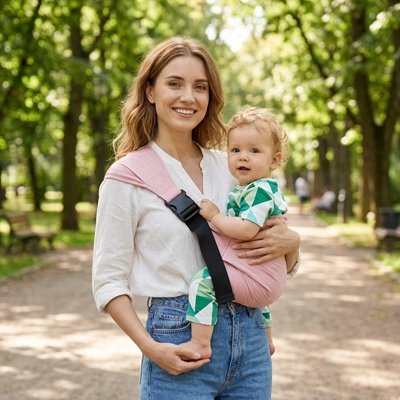 Porte bébé Confort partagé rose