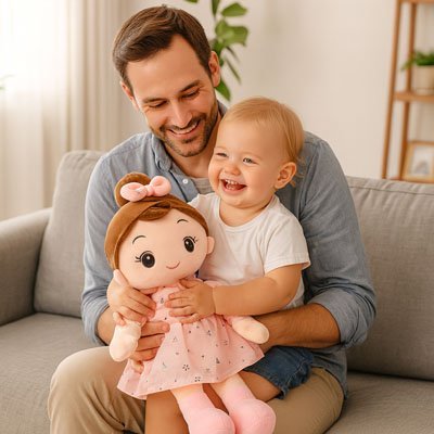 Poupée de chiffon rose papa