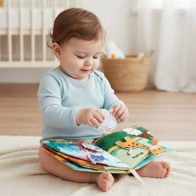 Livre bebe en tissus | Sensoriel Éveil Coloré bebeloulou