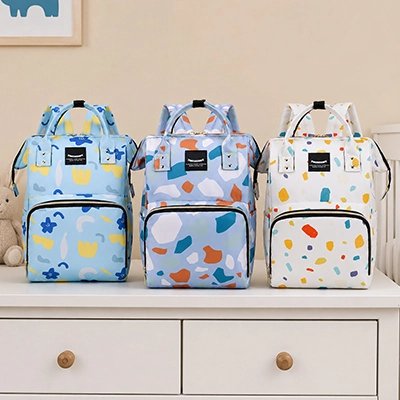 Sac a langer bebe NidoBag bleu blanc