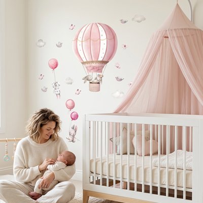 Stickers muraux  ballon rose maman