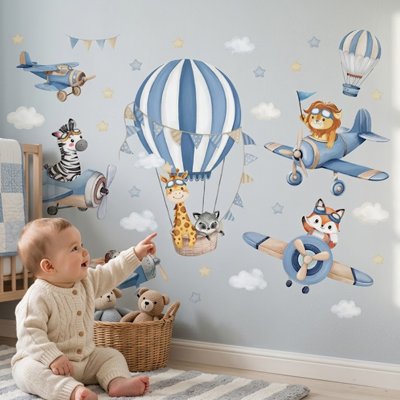 Stickers muraux ballons chambre bébé
