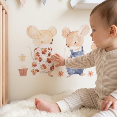Stickers muraux bébé touche stickers