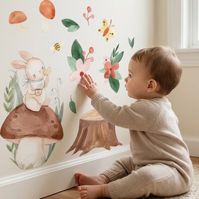 Stickers muraux chambre enfant lapin