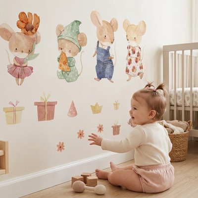 Stickers muraux  chambre enfant souris