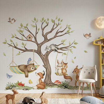Stickers muraux chambre | Renard curieux bebeloulou