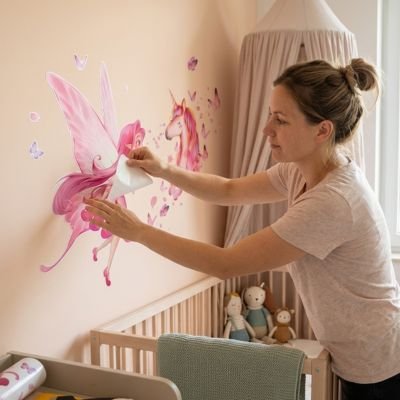 Stickers muraux chambre | Licorne et fée bebeloulou