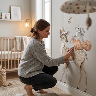 Stickers muraux chambre | Lapin espiègle bebeloulou