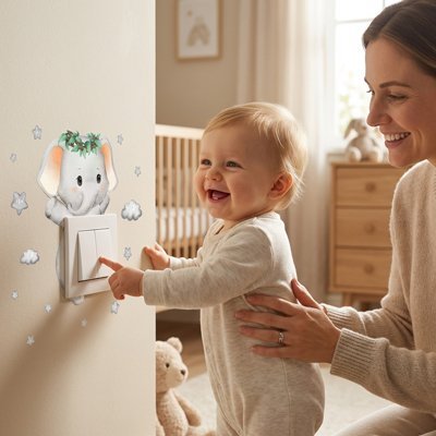 Stickers muraux enfant Éléphant maman
