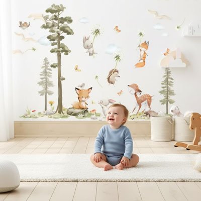 Stickers muraux enfant colorés | Déco Créative bebeloulou