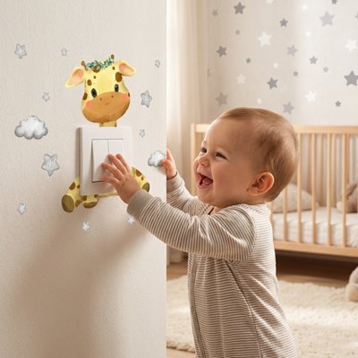 Stickers muraux enfant girafe bébé