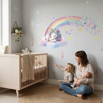 Stickers muraux enfant | Licorne bebeloulou