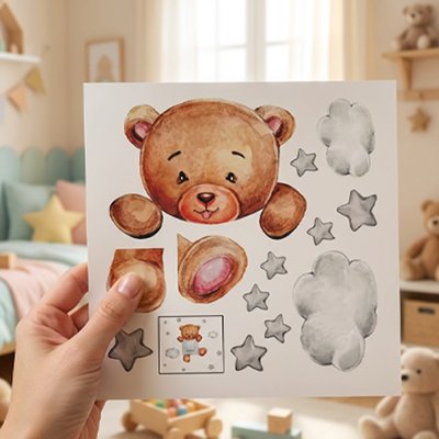 Stickers muraux enfant Ours bruin