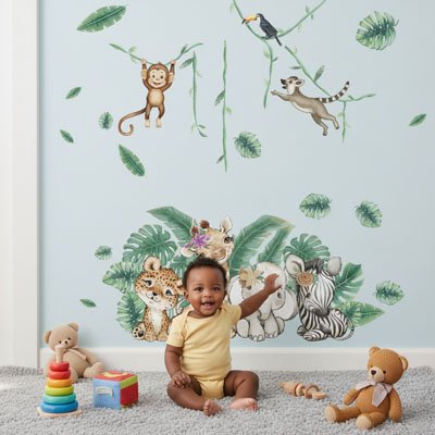 Stickers muraux enfant colorés | Déco Créative bebeloulou