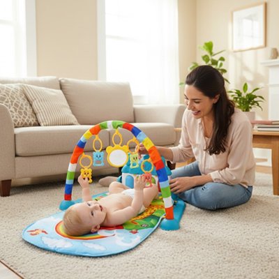 Tapis d'éveil bébé maman sur tapis