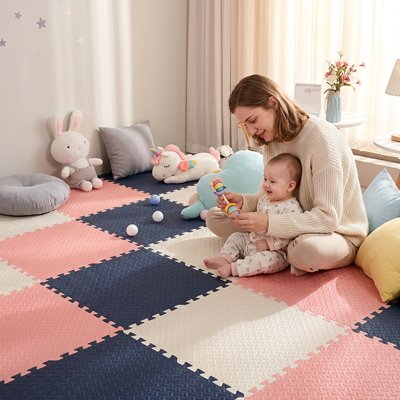 Tapis mousse puzzle Sécurisé Enfant bleu marine