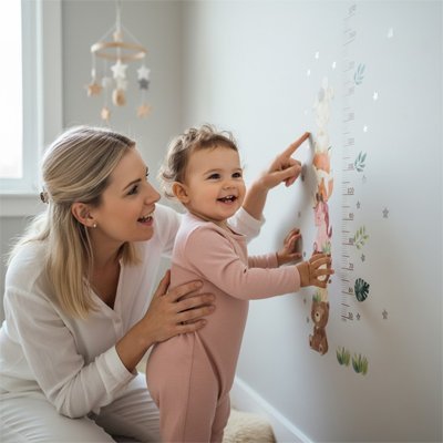 Toise décorative  Animaux Sauvages maman