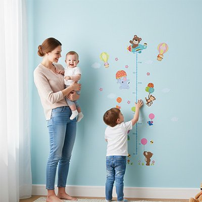 Toise murale arbre maman enfants