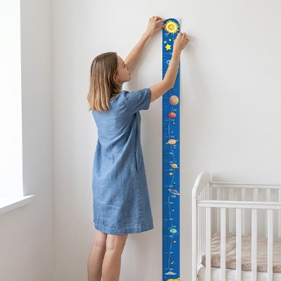Toise enfant Croissance galaxie bleu