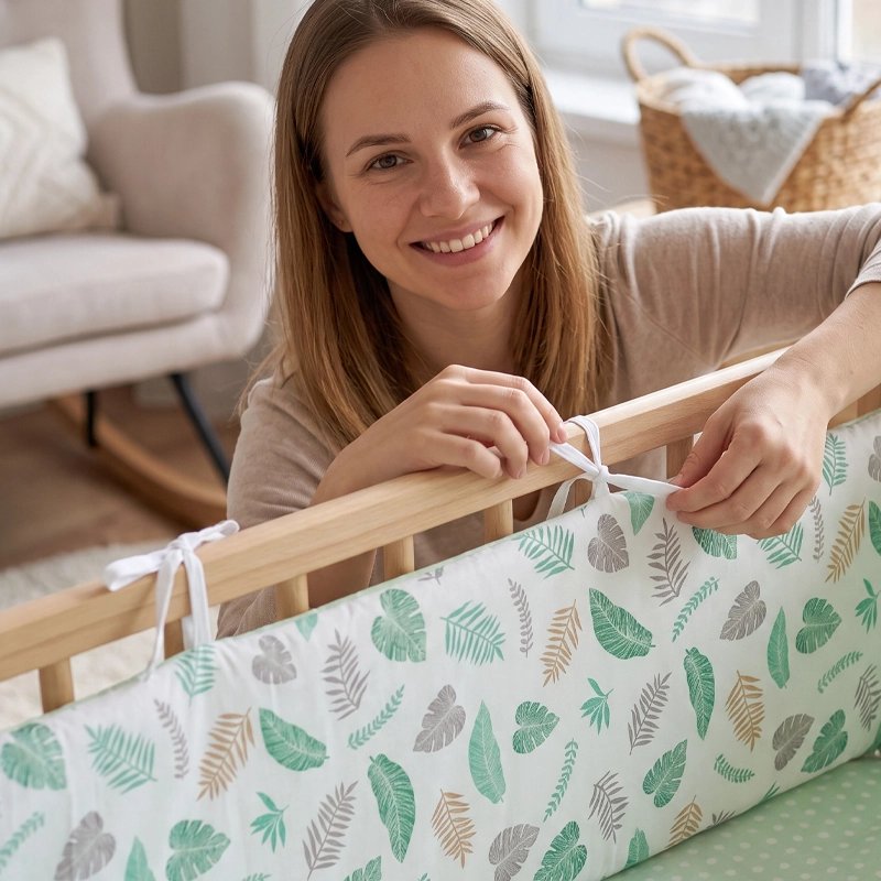 Tour de lit bebe feuille