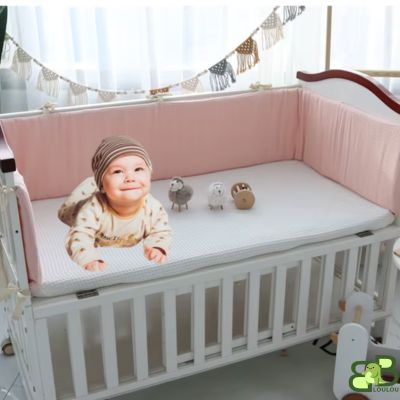 tour de lit bebe rose