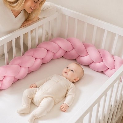TRESSE DE LIT BEBE Cocon Biscotte rose
