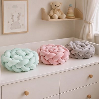 TRESSE DE LIT BEBE Cocon Biscotte rose vert gris