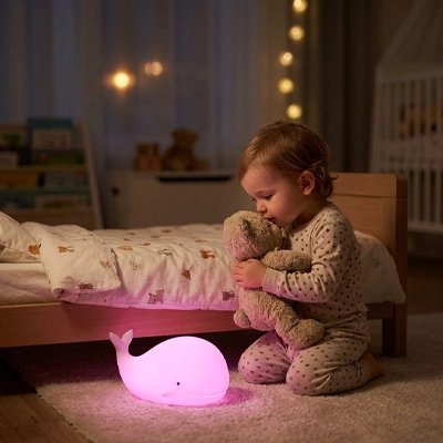 Veilleuse baleine Baleine rose