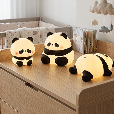 Veilleuse bébé panda trois types