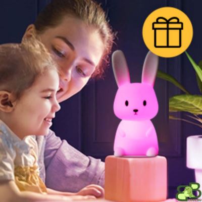 veilleuse bebe lapin rose